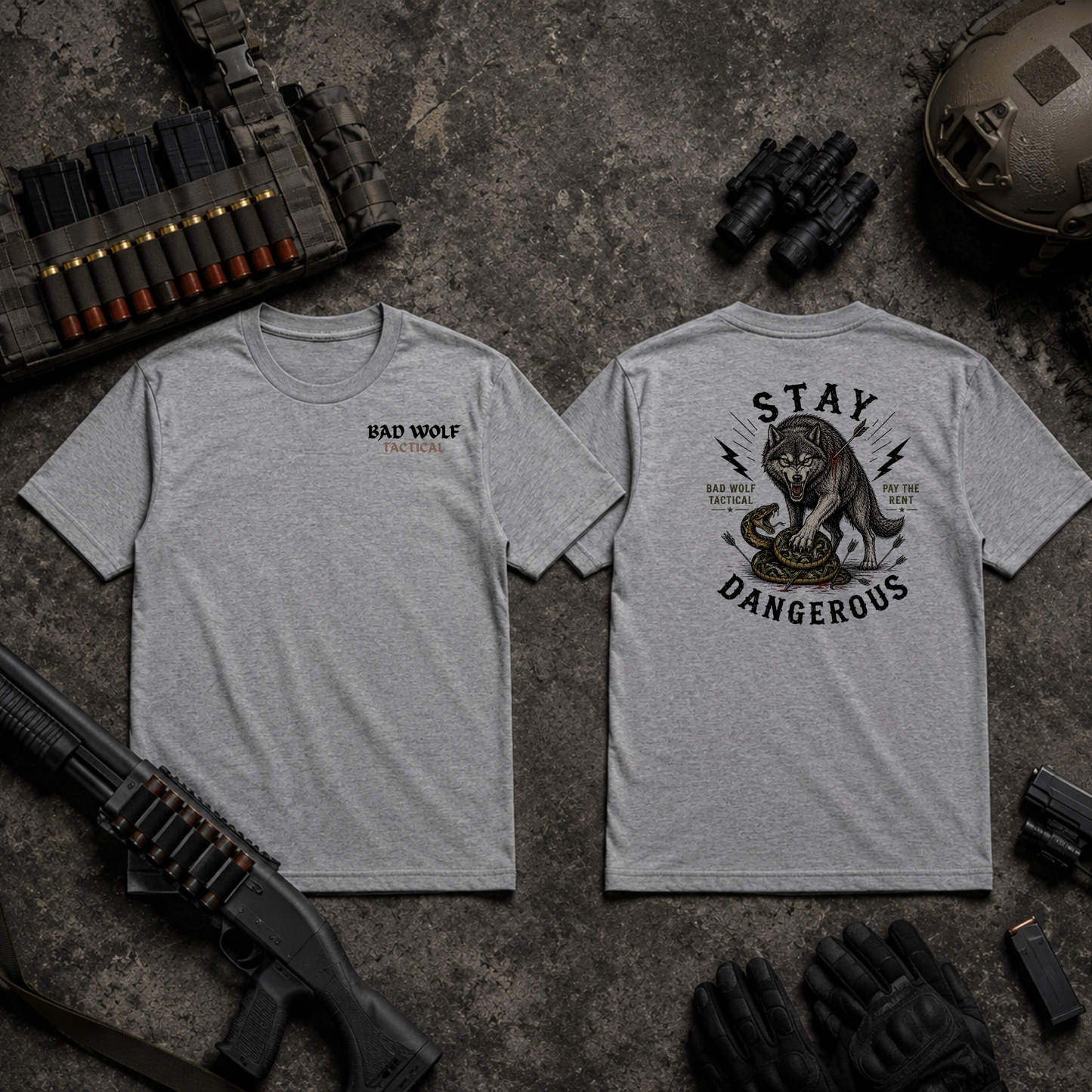 PRE-ORDER : STAY DANGEROUS WOLF T-shirt